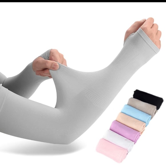 17 Pairs Cheap Price Ice Sleeve Sunscreen Arm Sleeves Arm Guard Ice Silk Sleeve - Picture 4 of 5